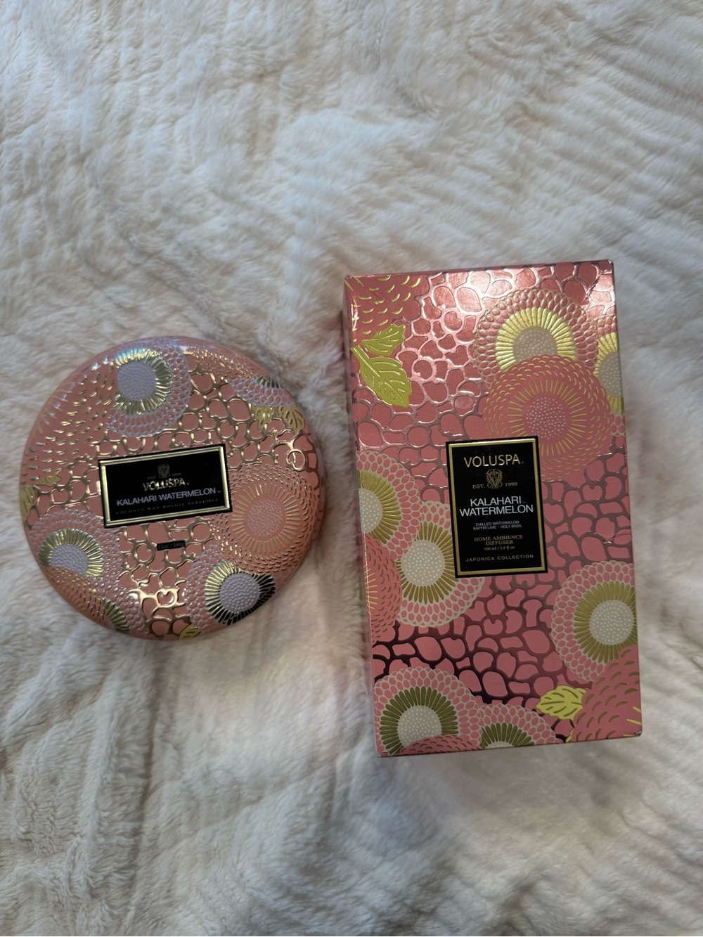 Voluspa Kalahari Watermelon Candle + Reed Diffuser Gift Set Japónica Collection